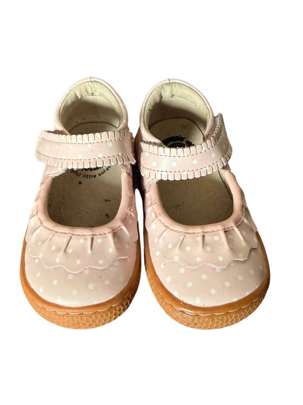 Livie & Luca Pink Polka Dot Leather Mary Janes-Size 5